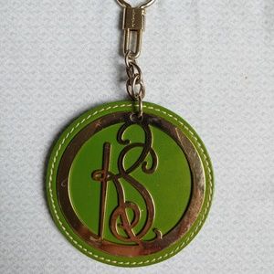 Kate Spade medallion monogram keychain bag charm